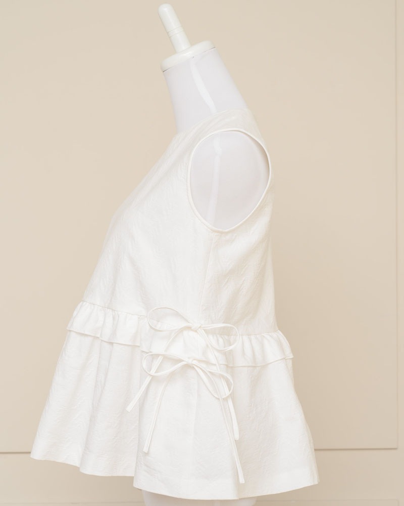 【summer sale 50%off】【残りわずか】ホワイトジャガードトップス