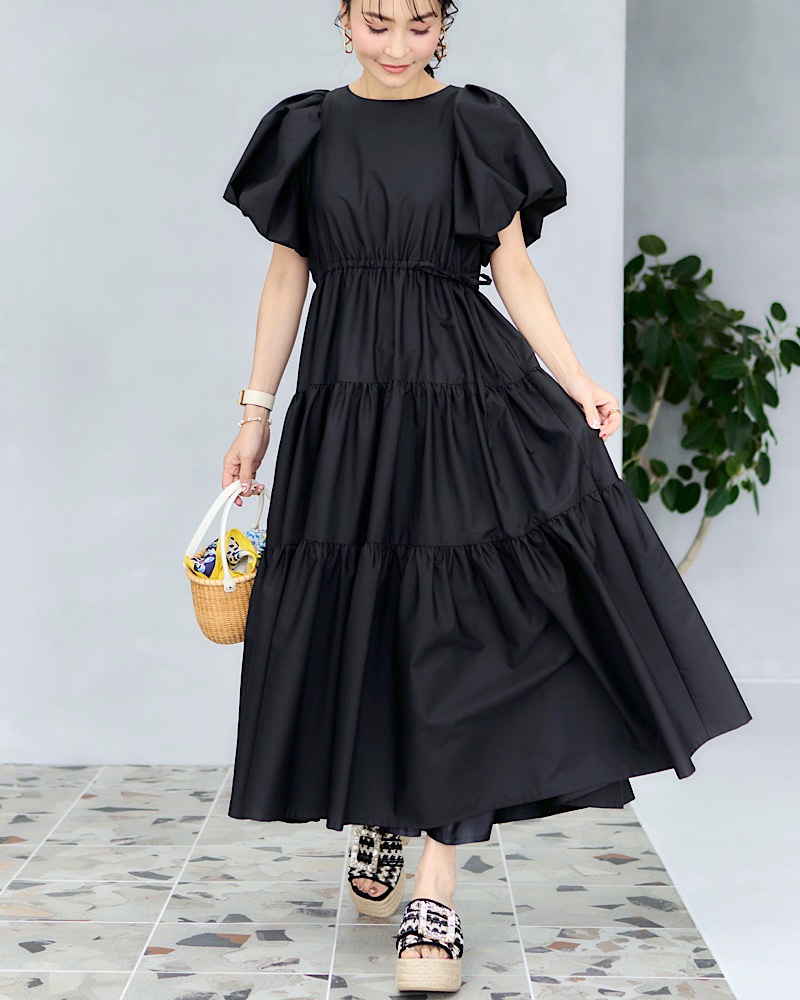 残り2点のみ】バルーンティアードワンピース | Dresses | MARONENONFEE 