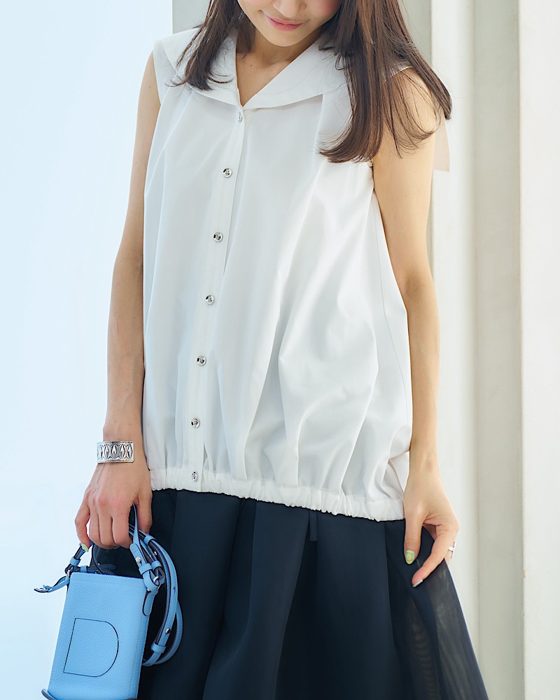 Drawer - クロエ セーラーカラー コットントップス 新品 残りわずか】セーラーカラーコクーントップス | Tops