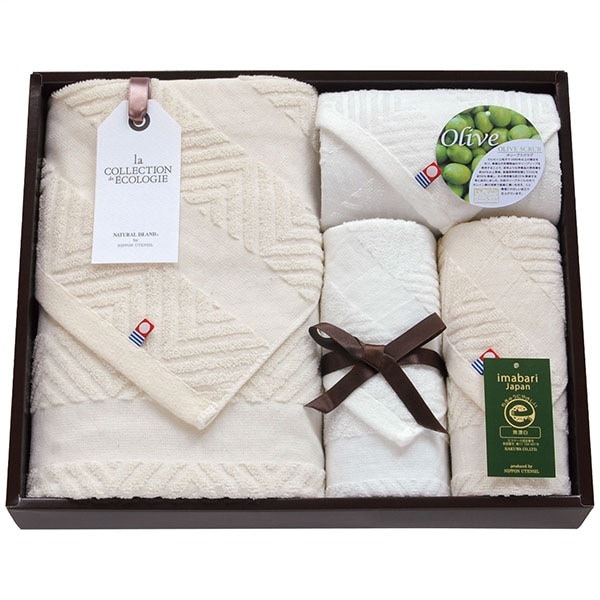 オリーブグリーン・ホワイト ウォッシュタオル 2枚セット 000000018572_jLEOSaf.jpg