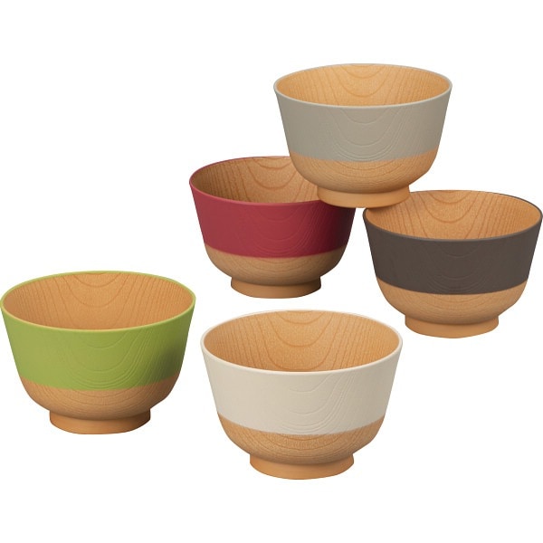 やさしい彩り 抗菌汁椀5客揃 【送料無料】 | ギフトアットマリー