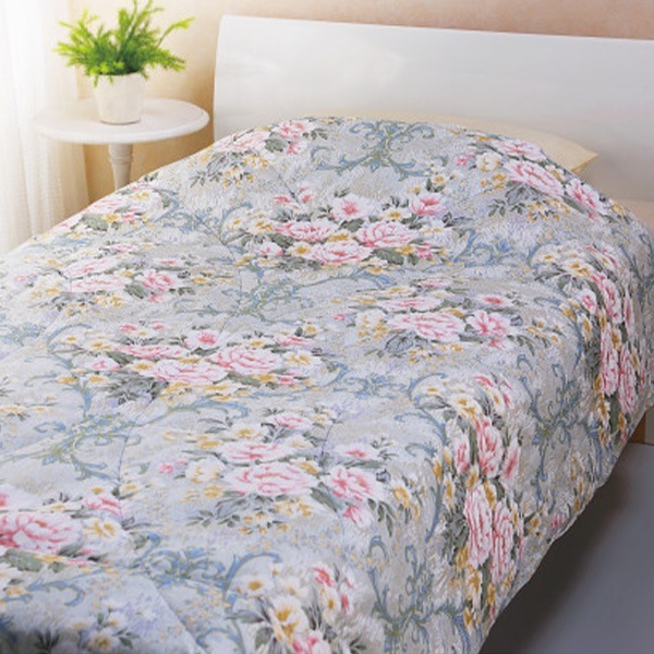 ダウン50%入り 日本製羽毛肌掛けふとん ブルー BUF-1202B 【送料無料