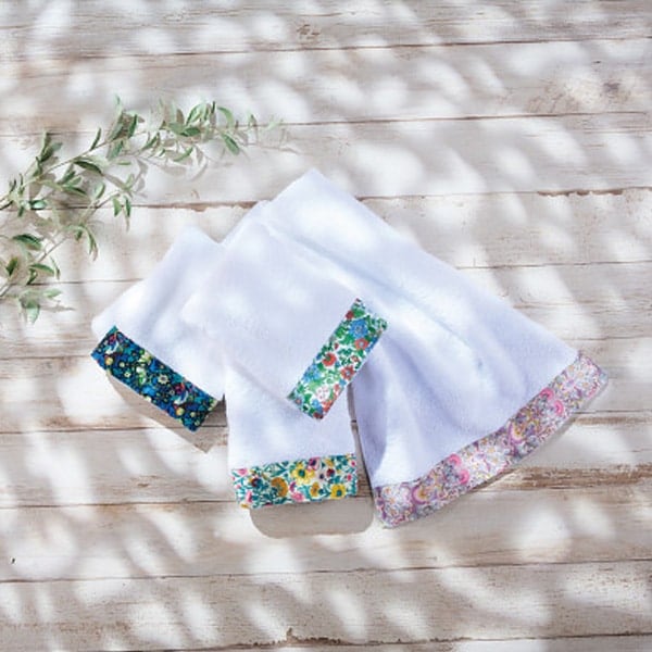 プリマロゼッタ フェイスタオル3枚セット ピンク・イエロー・ブルー PR