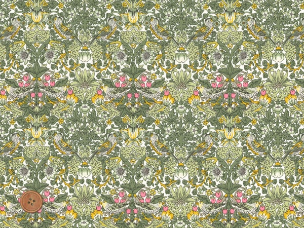 リバティプリント タナローン生地 国産定番柄 Strawberry Thief Spring 0129-Z