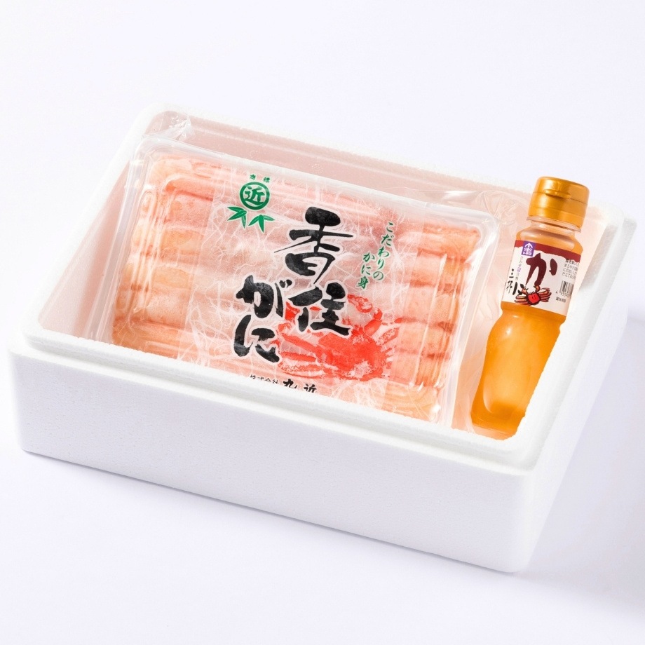 ［冷凍］【香住ガニ】棒上身／約カニ１０杯分相当（500g)／殻なし手剥き身／便利パック／かに酢付
