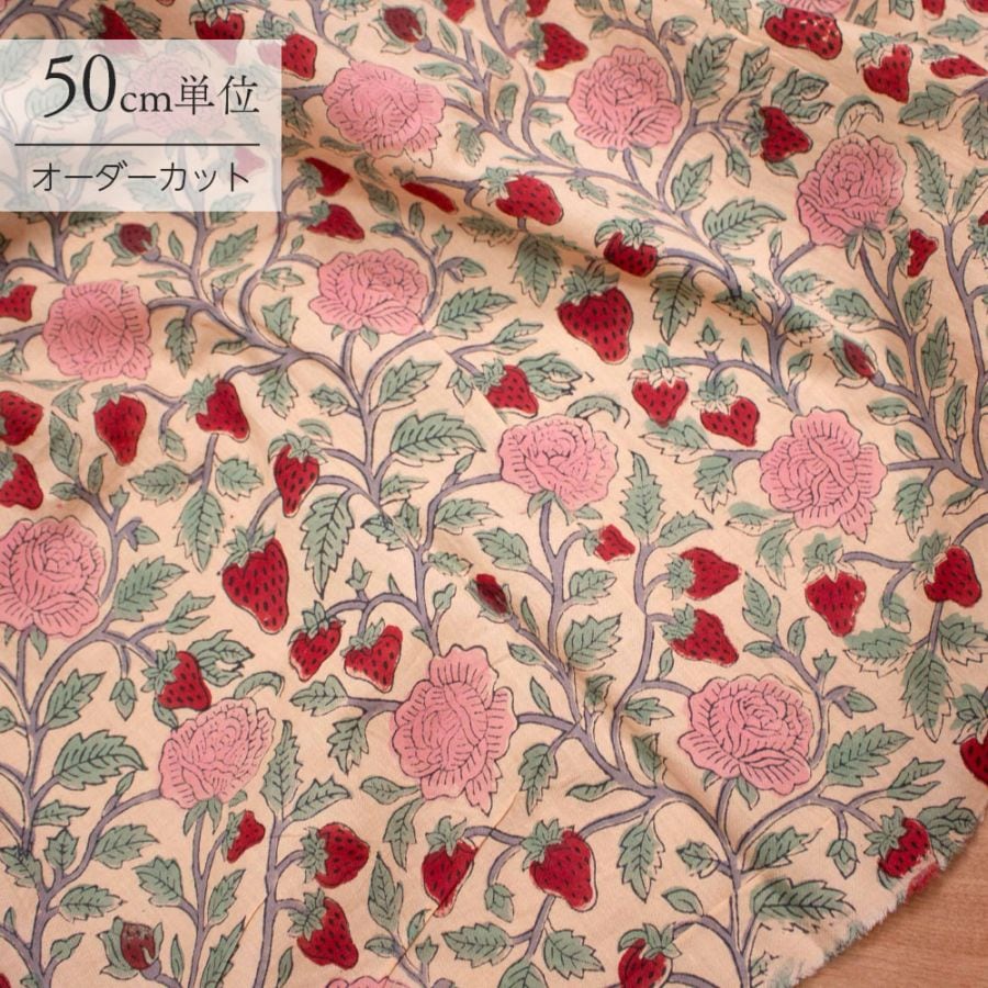 【計り売 50cm-】【 インド ブロックプリント 生地 (f023) 】