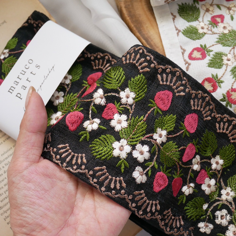 【1本2m】【 インド刺繍リボン (c009) ＊ 幅 約100mm 】