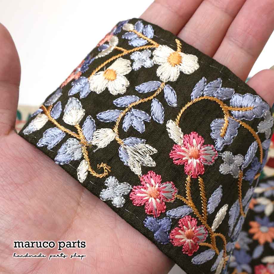 【計り売 50cm-】【 インド刺繍リボン  (341) ＊ 幅 約65cm 】