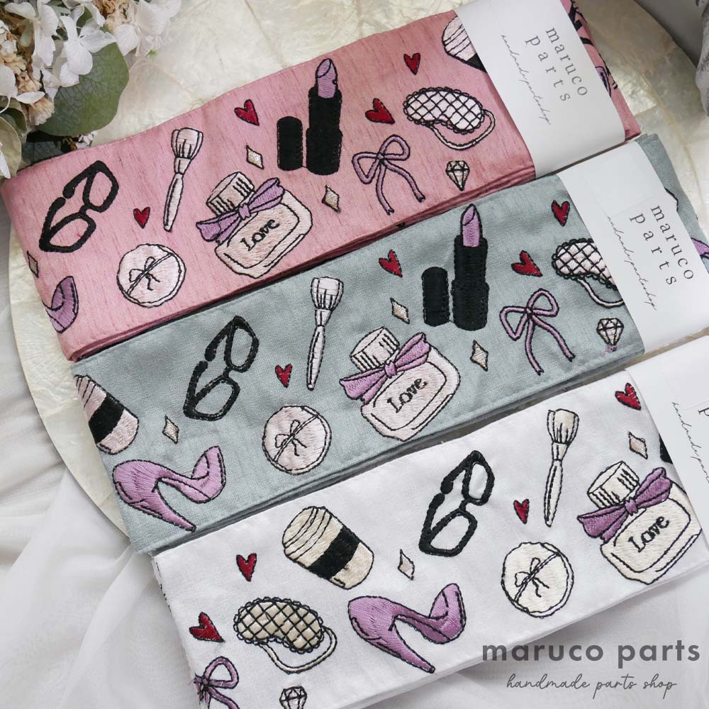 【1本2m】【 インド刺繍リボン (c012) ＊ 幅 約90mm 】