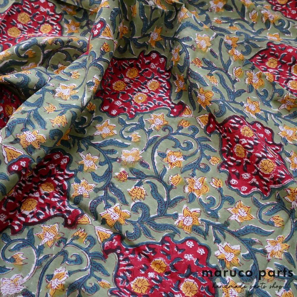 【計り売 50cm-】【 インド ブロックプリント 生地 (f005) 】