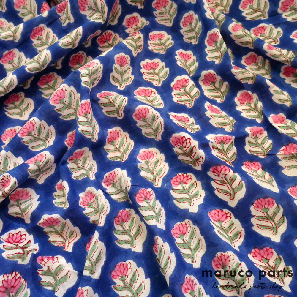 【計り売 50cm-】【 インド ブロックプリント 生地 (f008) 】