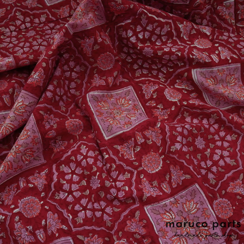 【計り売 50cm-】【 インド ブロックプリント 生地 (f009) 】