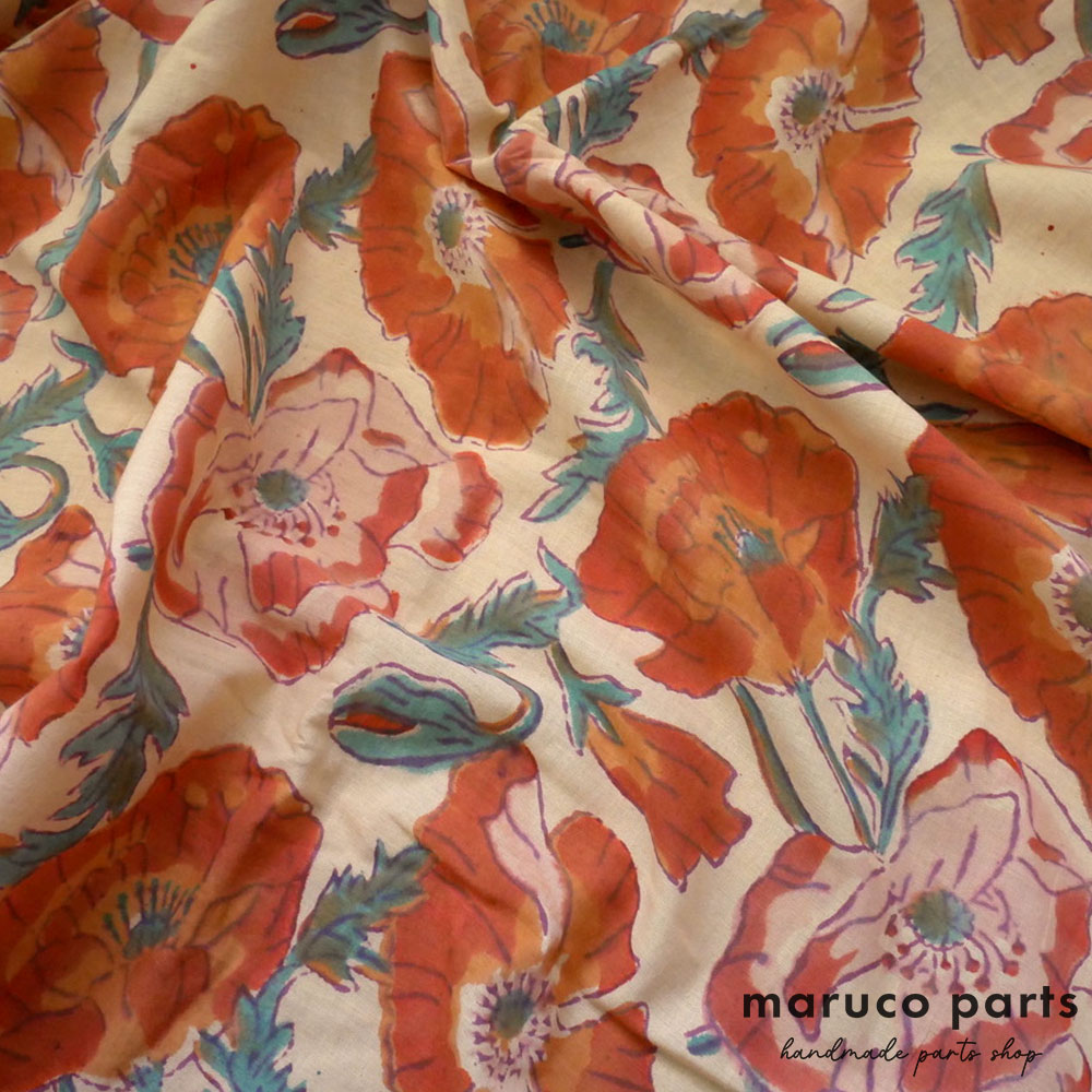 【計り売 50cm-】【 インド ブロックプリント 生地 (f010) 】