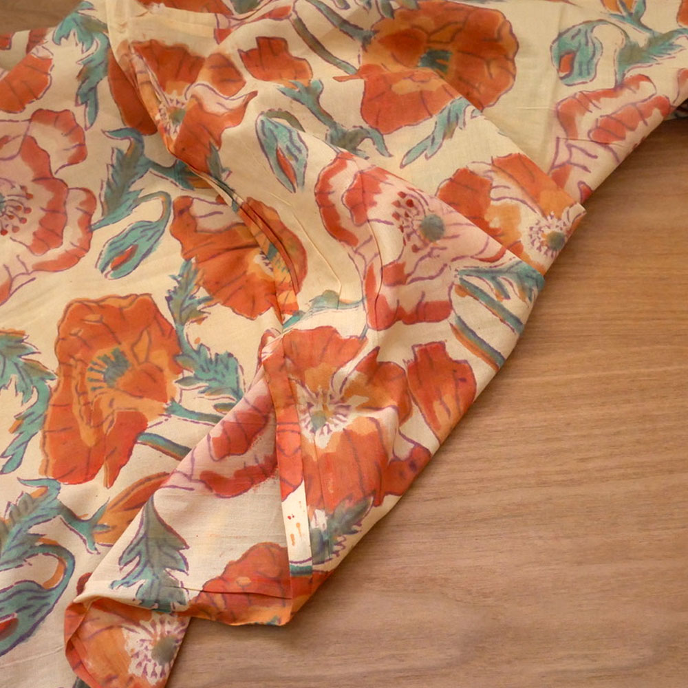 【計り売 50cm-】【 インド ブロックプリント 生地 (f010) 】