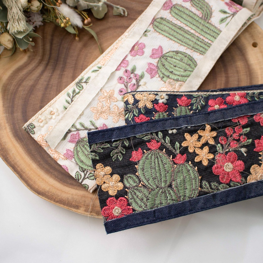 【1本2m】【 インド刺繍リボン (c035) ＊ 幅 約85mm 】 マルコレ
