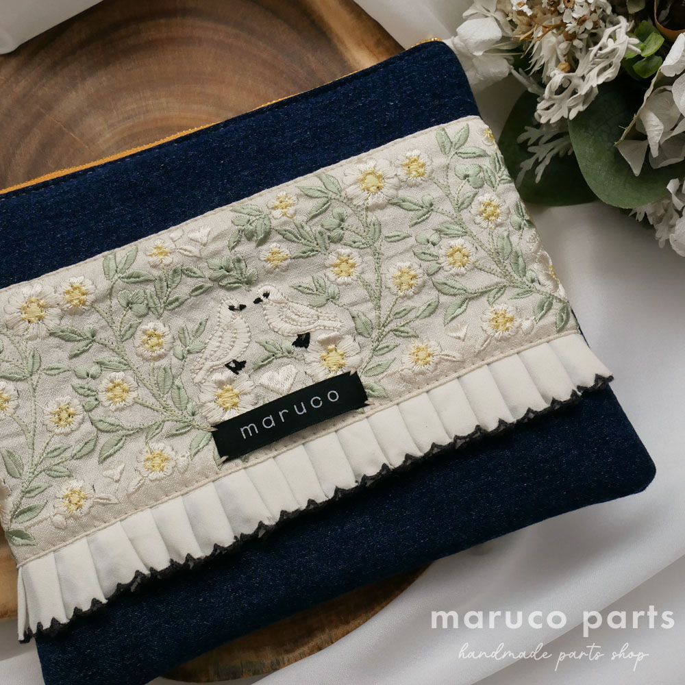 【1本2m】【 インド刺繍リボン (c021) ＊ 幅 約85mm 】