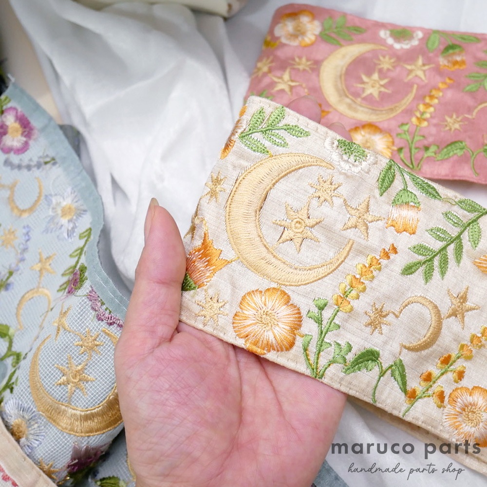 【1本2m】【 インド刺繍リボン  (CT002) ＊ 幅 約95mm 】 maruco parts オリジナルデザイン