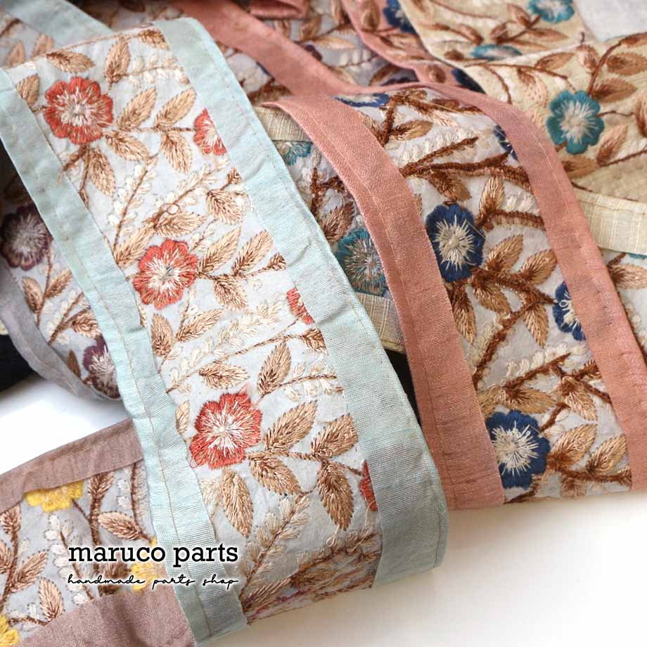 【計り売 50cm-】【 インド刺繍リボン  (359) ＊ 幅 約75cm 】