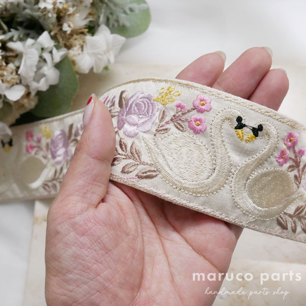 【1本2m】【 インド刺繍リボン (c024) ＊ 幅 約55mm 】