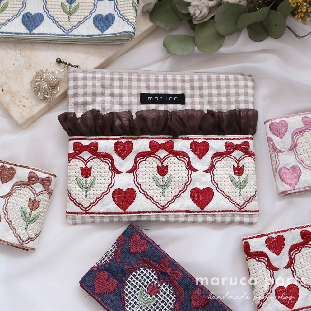 【1本2m】【 インド刺繍リボン (c025) ＊ 幅 約85mm 】