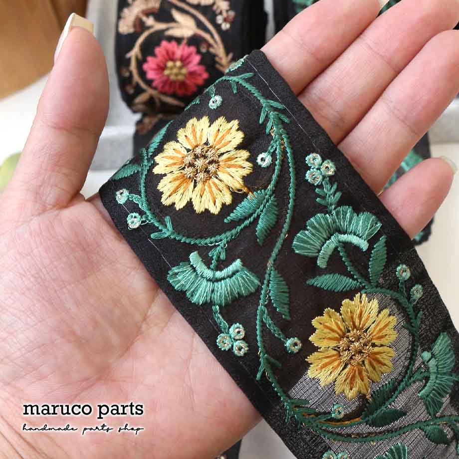 【計り売 50cm-】【 インド刺繍リボン  (360) ＊ 幅 約55mm 】