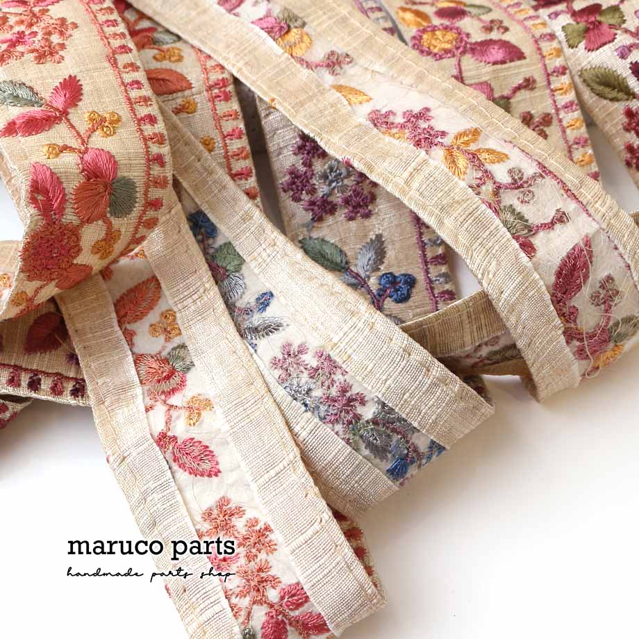 【計り売 50cm-】【 インド刺繍リボン  (365) ＊ 幅 約35mm 】