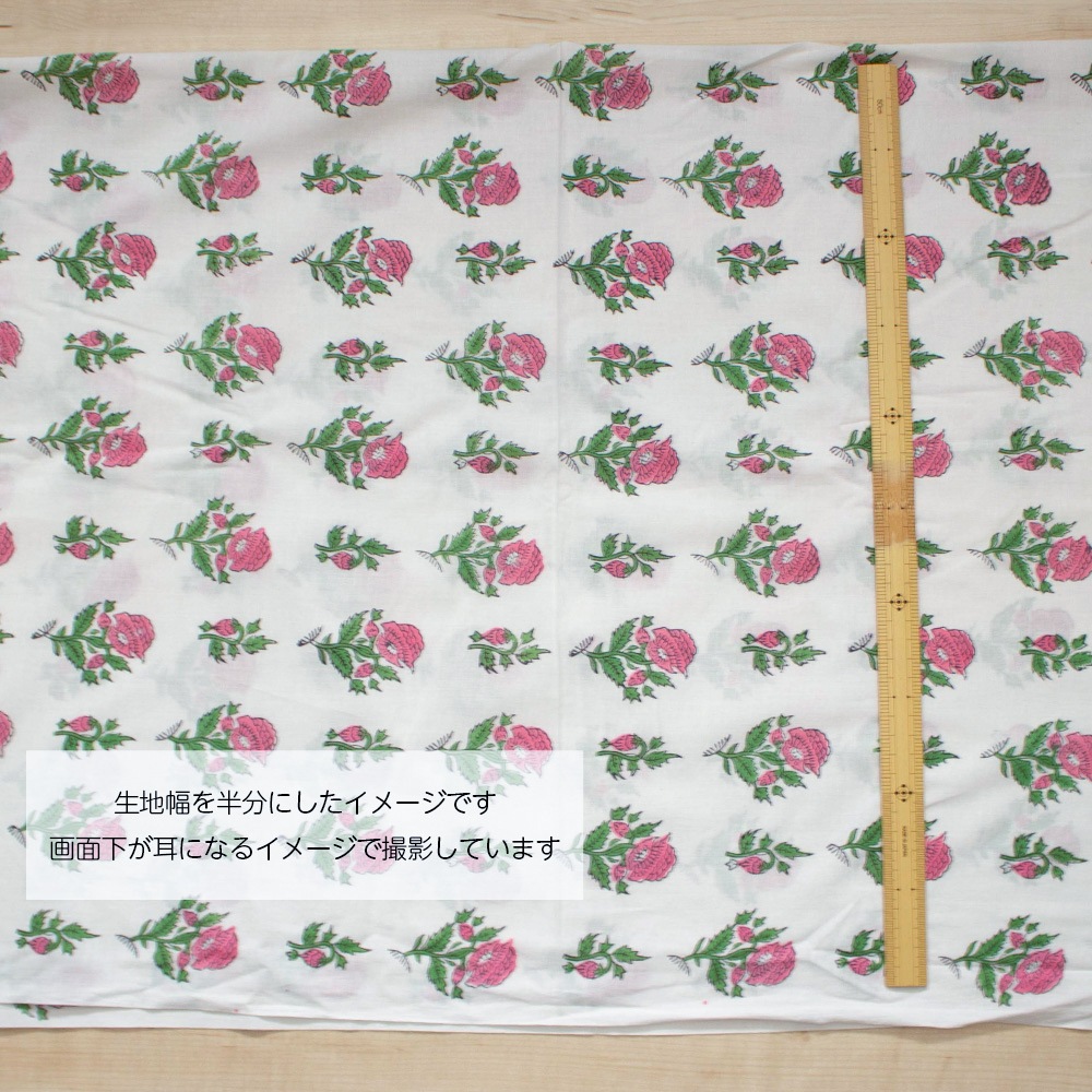 【計り売 50cm-】【 インド ブロックプリント 生地 (f020) 】