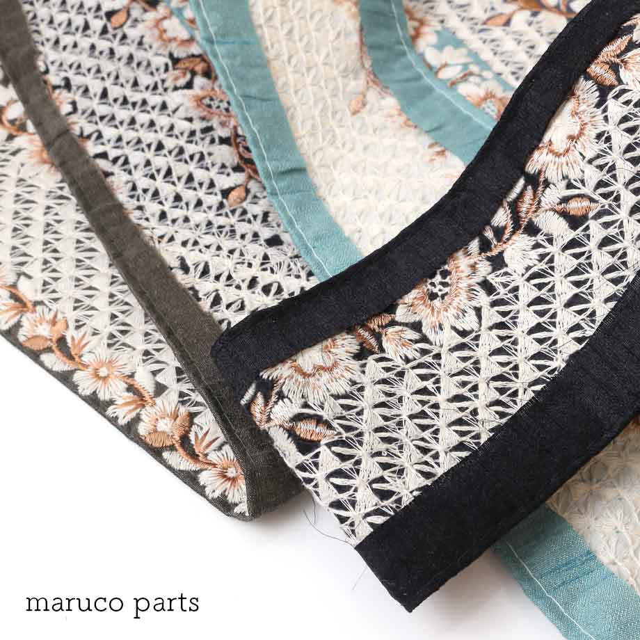 【計り売 50cm-】【 インド刺繍リボン  (319) ＊ 幅 約75cm 】