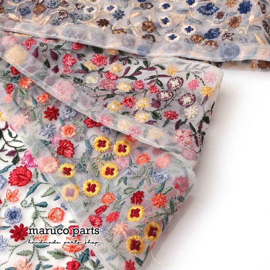 【計り売 50cm-】【 インド刺繍リボン  (333) ＊ 幅 80mm 】