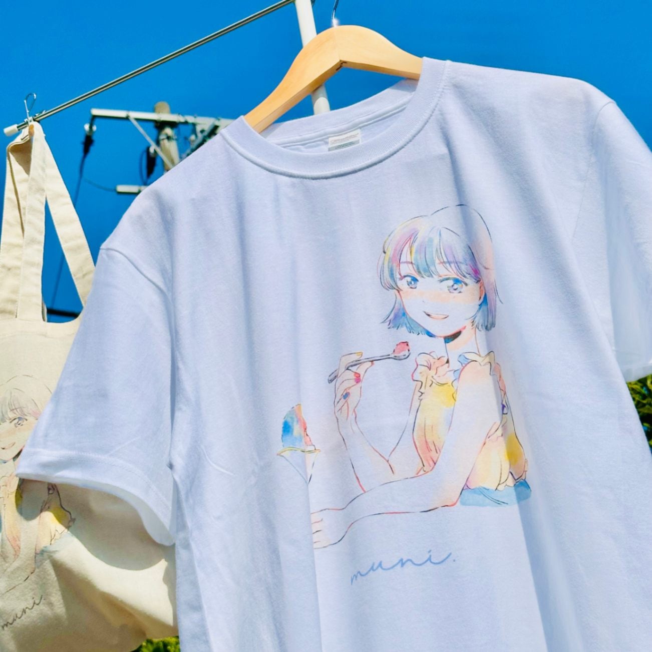 クーポン併用可 《SALE》 Tシャツ M 【かき氷のおみせmuni.×ゆの】 | M