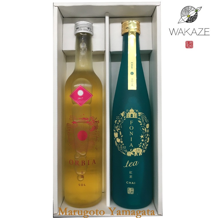 WAKAZE 日本酒 飲み比べセット ORBIA SOL と FONIA tea CHAI 500ml 2本 セット 化粧箱入