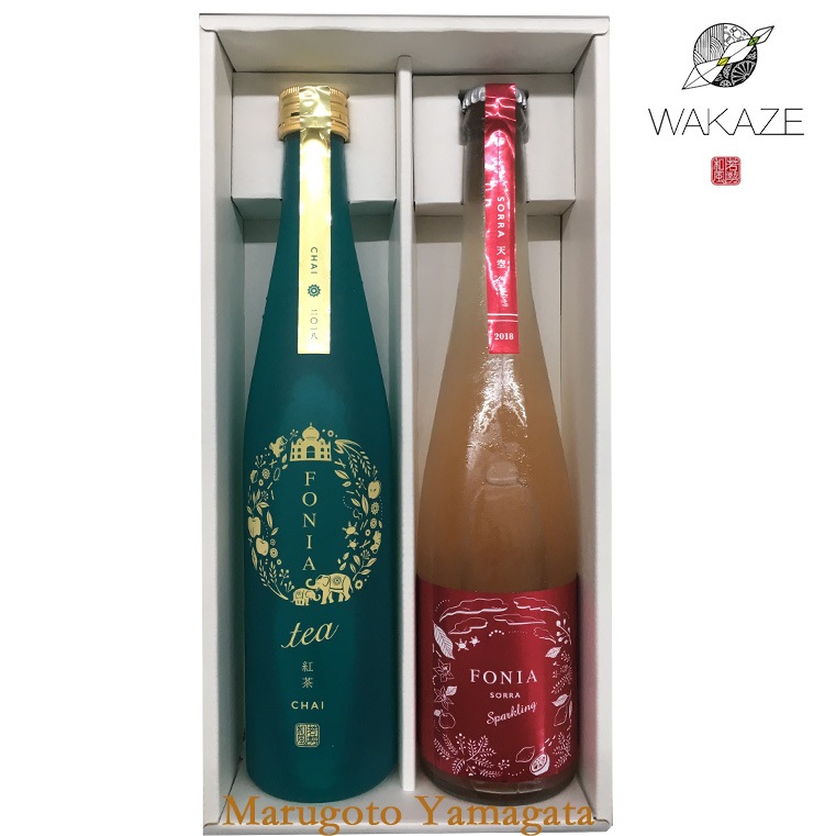 WAKAZE 日本酒 飲み比べセットFONIA tea CHAI と FONIA SORRA sparkling 500ml 2本 セット 化粧箱入