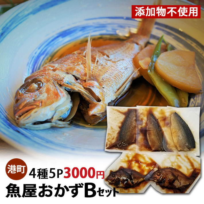 魚屋おかずBセット 4種5Ｐ 3000円 送料無料 木川屋本店 山形 巣ごもり 夕飯 おかず 造り置き 便利 家計応援