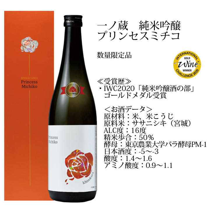 日本酒 ギフト プレゼント 一ノ蔵 純米吟醸 プリンセスミチコ 720ml