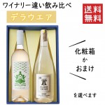 プレゼント ぶどう品種 デラウエアのワイナリー違い飲み比べセット 化粧箱入 南三陸ワイナリーＸベルウッドビンヤード|セット|ワイン