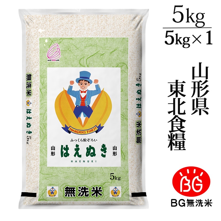 米 新米 2025年度産 令和7年度産 5kg 無洗米 はえぬき 山形県産 BG無