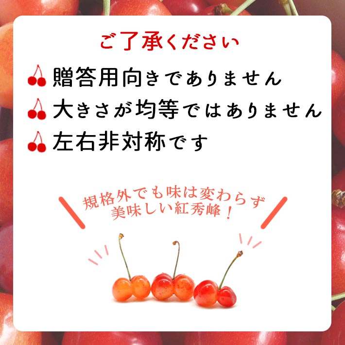 6月中旬頃より発送開始予定 訳あり 双子 さくらんぼ 紅秀峰 1kg バラ詰