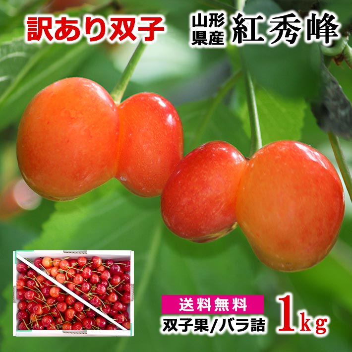 送料無料！　紅秀峰双子ちゃん　バラ詰め レビューキャンペーン実施中／ さくらんぼ童夢の「紅秀峰」バラ