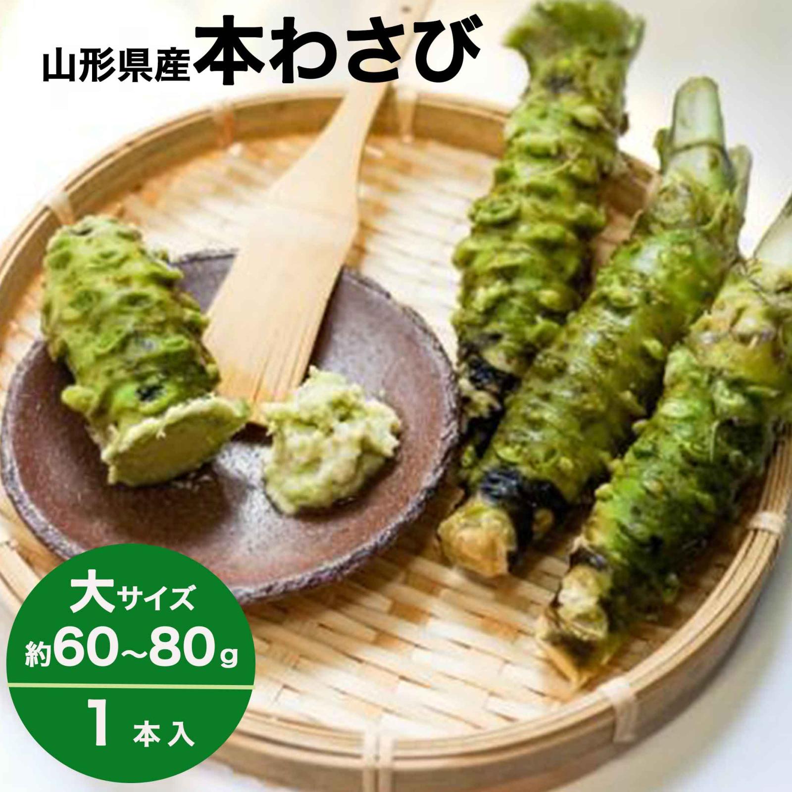 わさび 本わさび 1本 大サイズ 約60～80g 山形 東根 大富農産 wasabi 山葵 クール便 送料無料