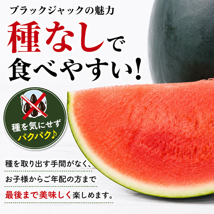 すいか 7月下旬～8月上旬発送 種無しスイカ すいか ブラックジャック 山形県産