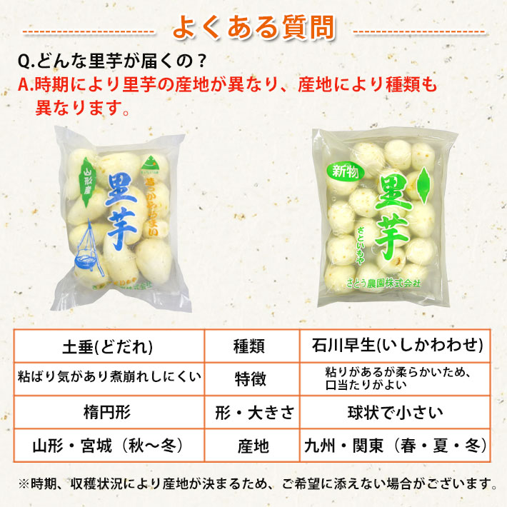 芋煮用 山形県産生の里芋（洗い＆むき）500g【クール便】【宅配Box不可】