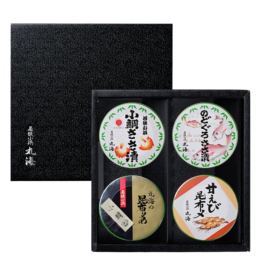 笹漬膳4ヶ入（小鯛 小昆 のどぐろ 甘えび昆布〆）