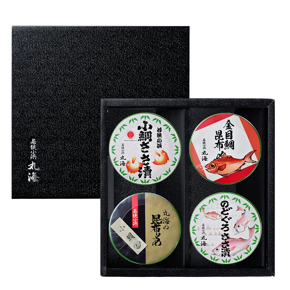 笹漬膳 4ヶ入(小鯛ささ漬 金目鯛昆布〆め 小鯛昆布〆