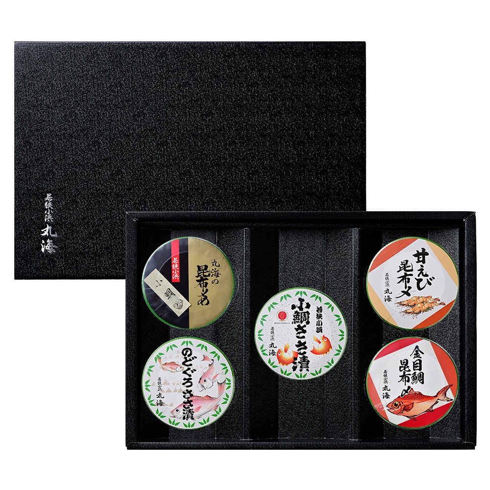 笹漬膳5ヶ入(小鯛 のどぐろ 小昆 金目鯛昆布〆 甘えび昆布〆)