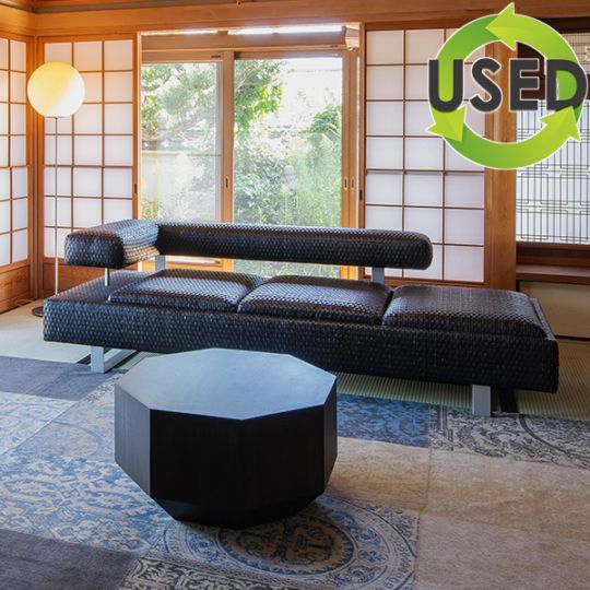USED/中古家具】3人掛けソファー 片肘 ベンチソファ 大型 牛皮革 高級