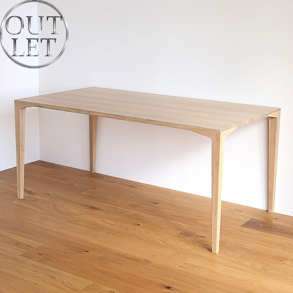 B品・在庫処分】ダイニングテーブル オーク 無垢材 幅160cm 奥行85 高