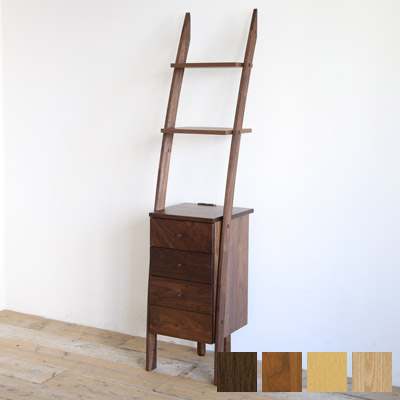 ディープ2 幅40 シェルフ チェスト 木製 棚 スリム 引き出し