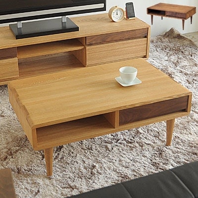 KW リビングテーブル ローテーブル 収納付き 引き出し付き 北欧