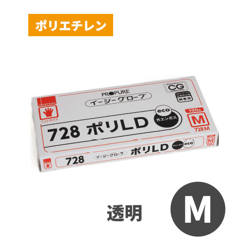 イージーグローブポリLD 外エンボスECO 透明 M