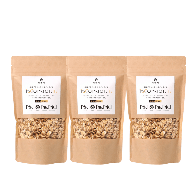 【ネット限定】ノンオイル米麹グラノーラ トトノイライフ　黒胡麻きなこ　160g×3個